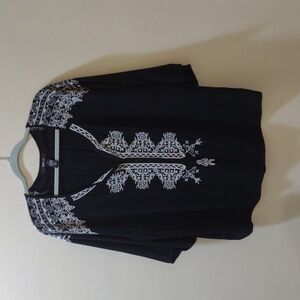 Style&Co. Embroidery Boho Peasant Top